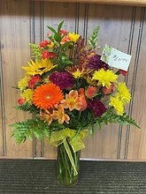 Fall Colors in a Clear Vase