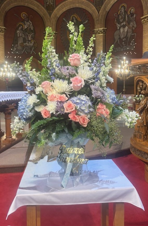 Pink & Blue Memorial Arrangement