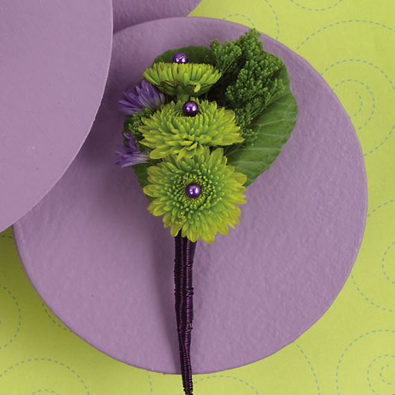 Green Button Boutonniere