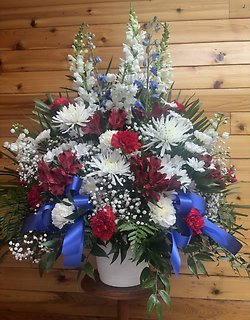 Red White & Blue Funeral Mache