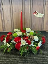 Single candle Christmas Centerpiece