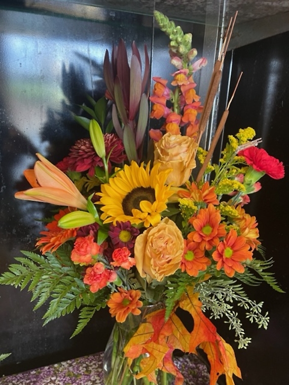 Fall Colors in a Clear Vase