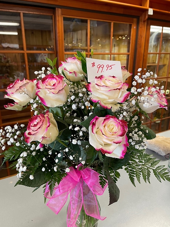 White and Glittery Pink Roses