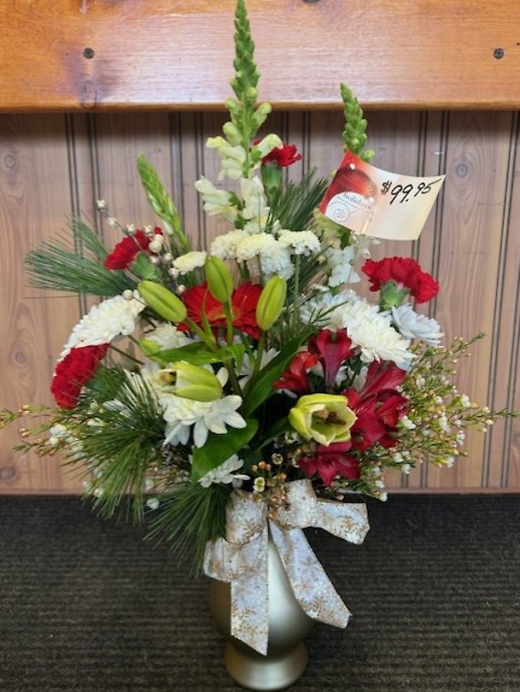 Gold Christmas Vase